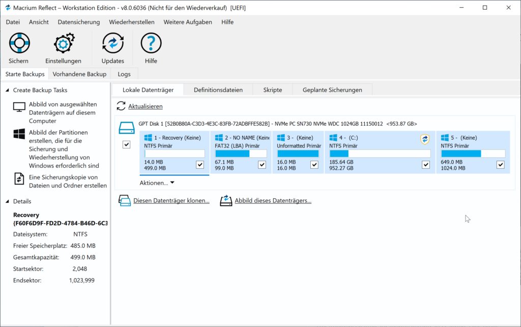 Komplettes System-Backup mit Macrium Reflect erstellen